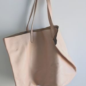 Cuyana blush leather tote